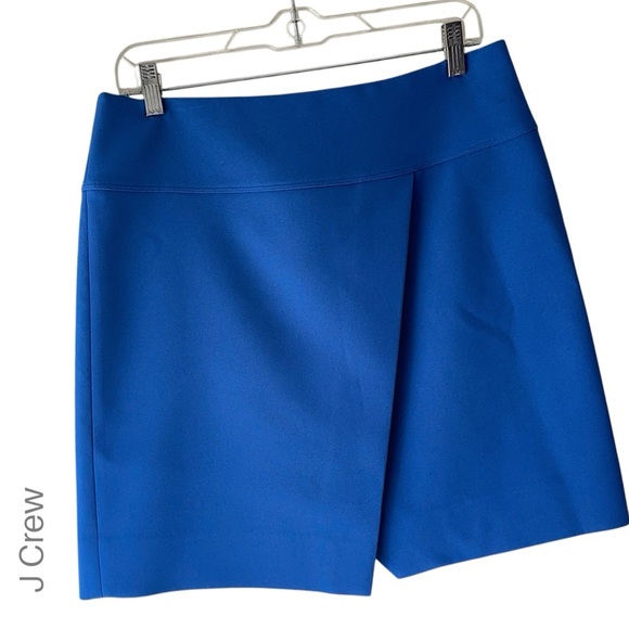 J CREW | NWOT | COBALT BLUE CROSSOVER A-LINE SKIRT FULLY LINED | SIZE: 8 - Picture 1 of 11